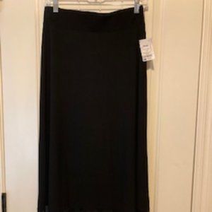 NWT Jason Maxwell black long skirt with translucent black strip. Medium size